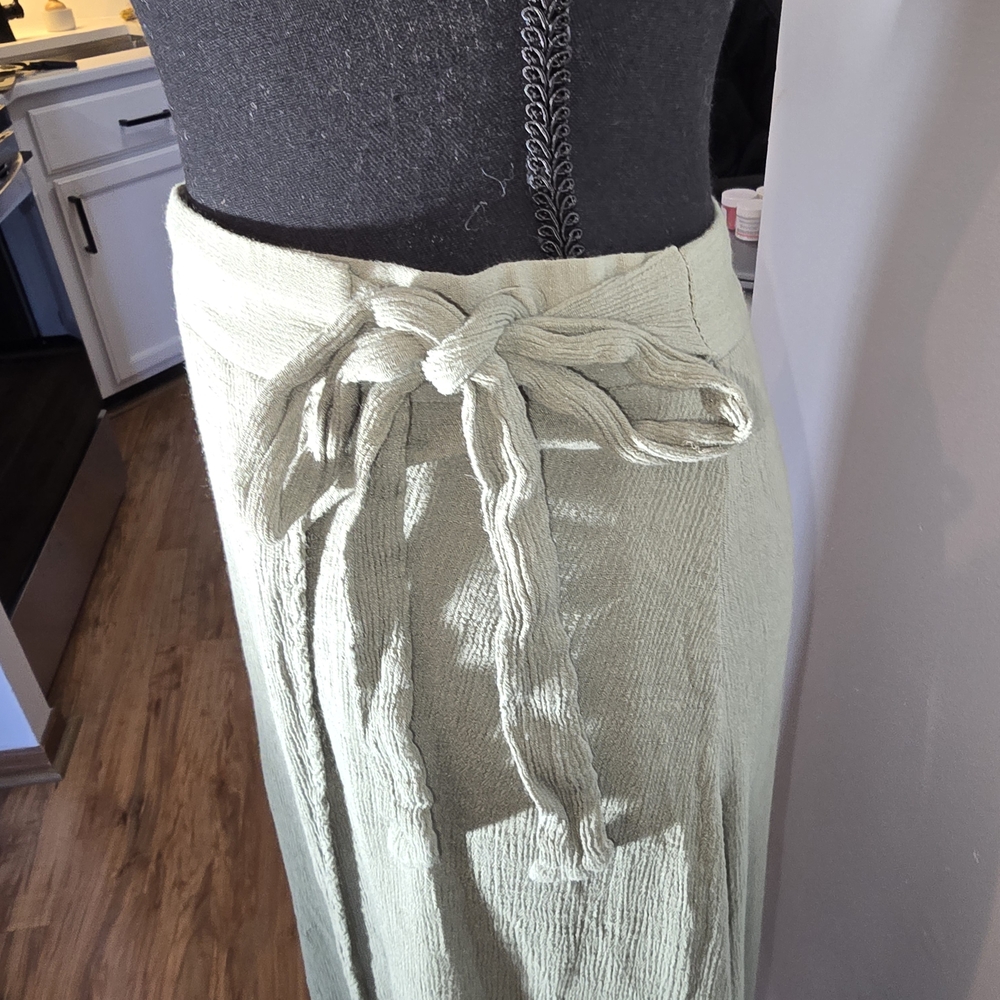 Olive Green Wrap Skirt - Picture 2 of 7